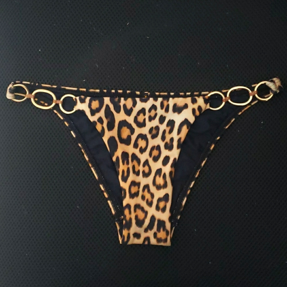 NWT Vix Womens Cheetah Embelished Bikini Bottom XS
